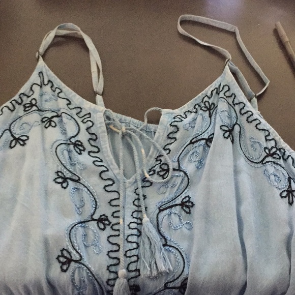 BE L Juniors LightBlue/Navy Romper Adj. Straps - Picture 5 of 5